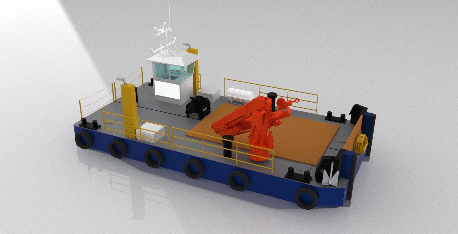 Rendu 3D d'étude d'un pousseur à grue